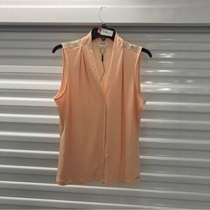 Calvin Klein Women's Light Orange Sleeveless Blouse